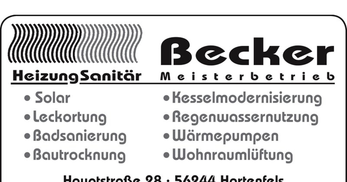 Becker Meisterbetrieb - Heizung, Sanitär, Solar und mehr ...